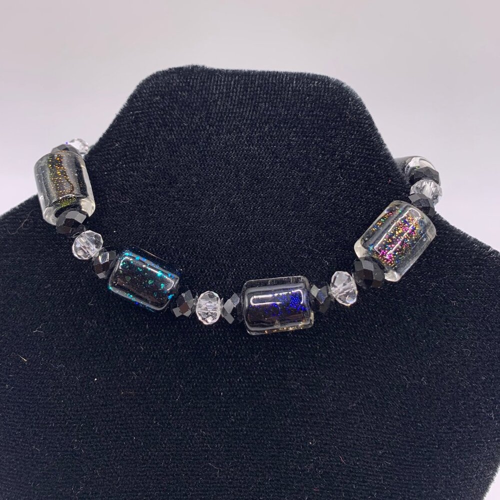 LOCK & KEY STONE BRACELET 8"